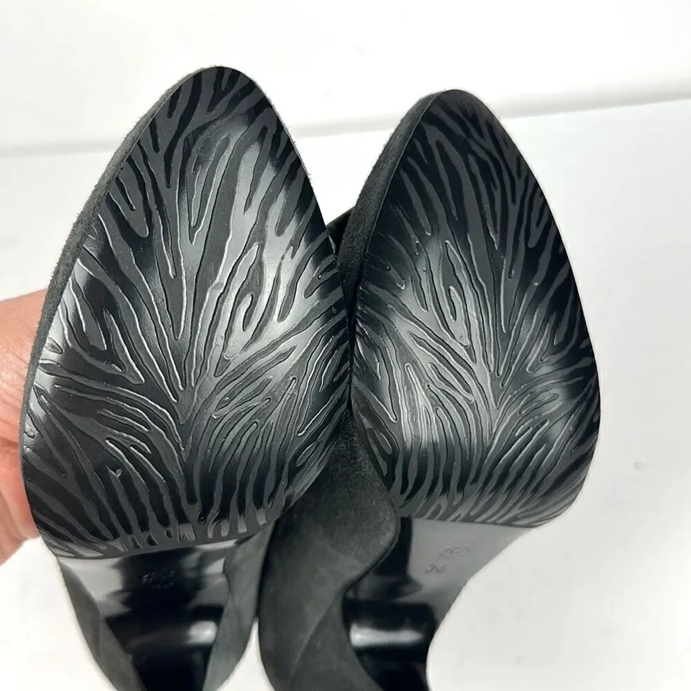New Andrea Morelli Italy Gray Suede Pumps Heels EUR 36 US 6